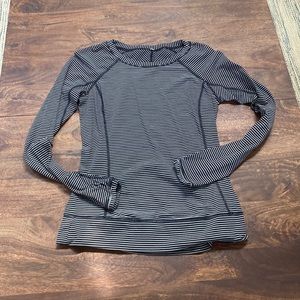 LuluLemon black and white striped top